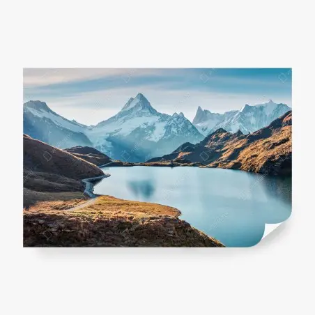 Fototapete sonnenaufgang über Bachalpsee, Schweizer Alpen – Pixers®