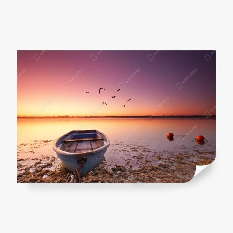 Fototapete friedliche bootsstimmung im abendlicht