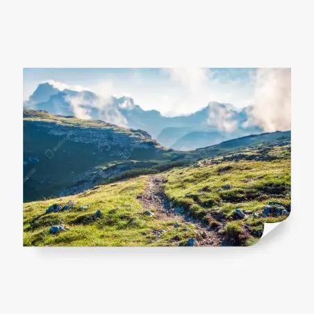 Fototapete nebliger morgen auf Monte Piana, Dolomiten – Pixers®