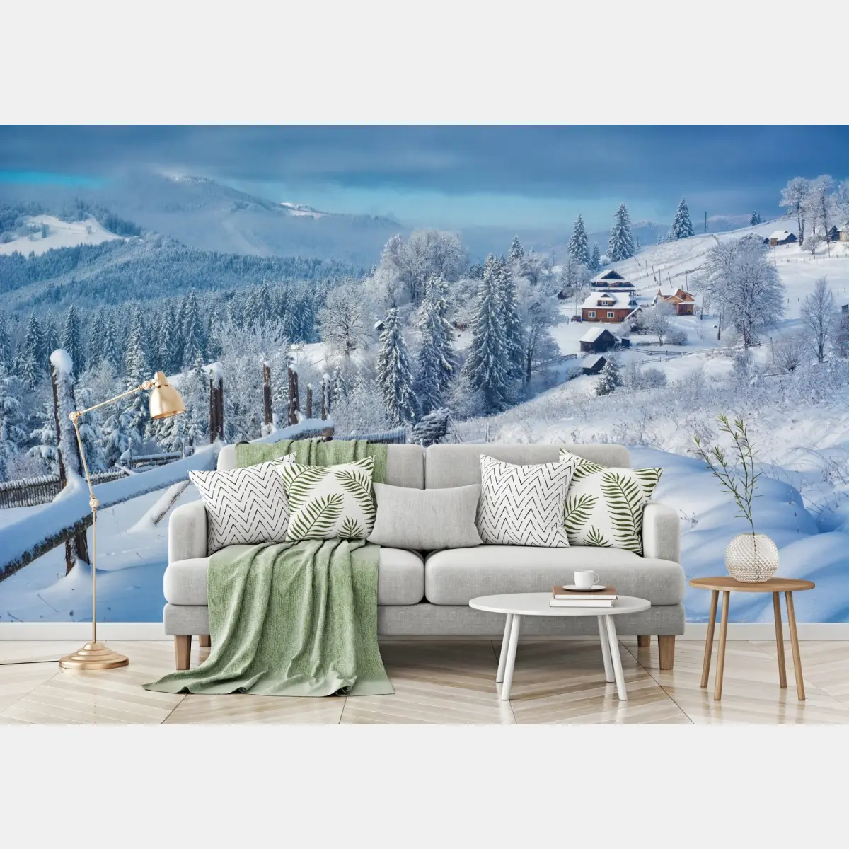 Fototapete winterweg zum alpendorf – Pixers®