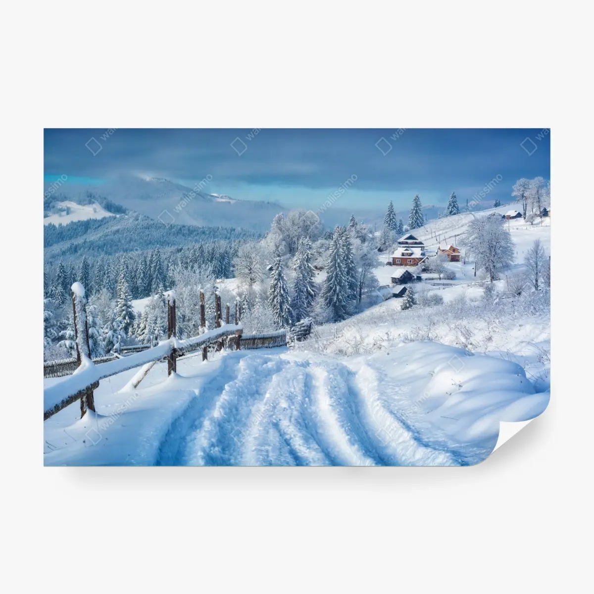 Fototapete winterweg zum alpendorf – Pixers®