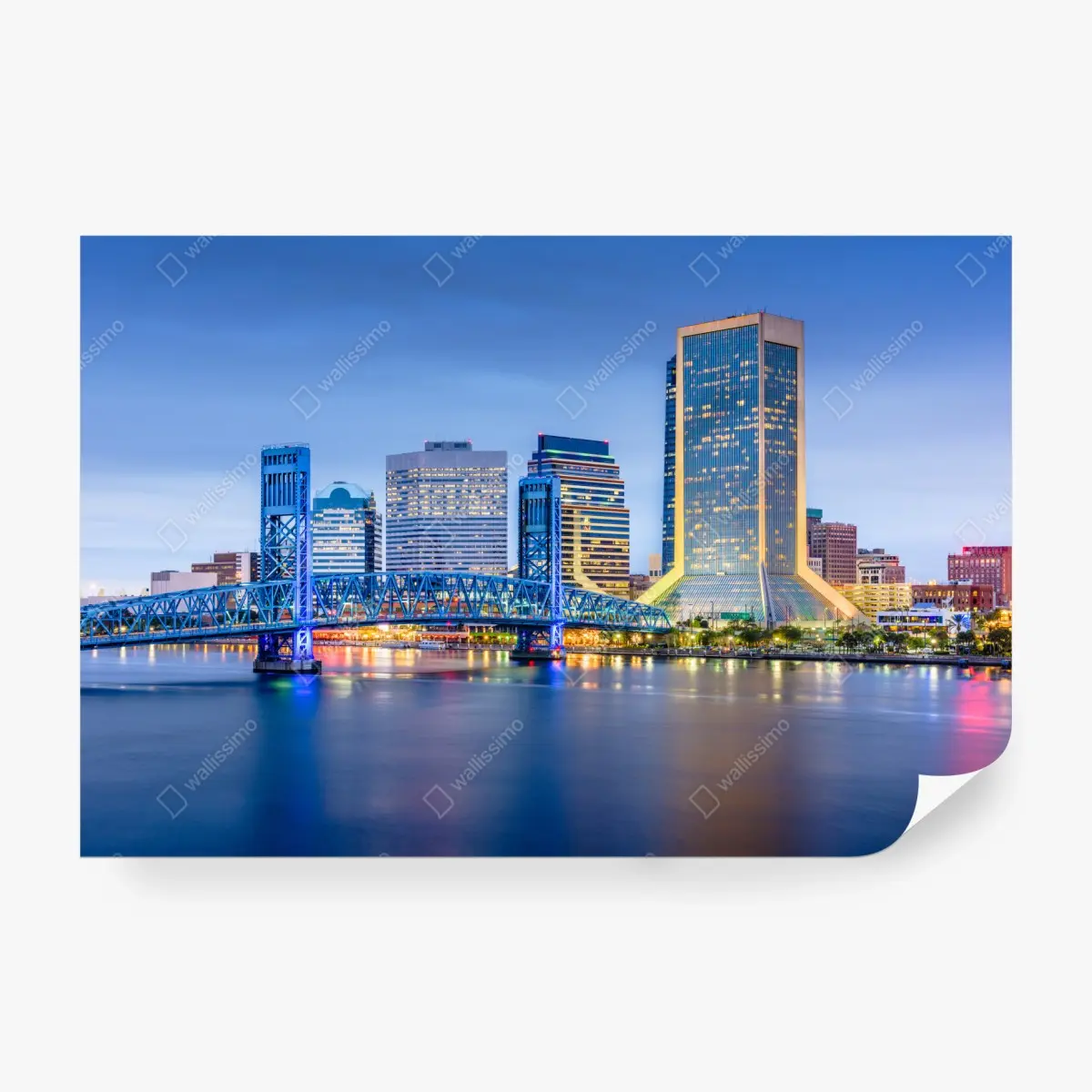 Fototapete Jacksonville skyline bei dämmerung – Pixers®