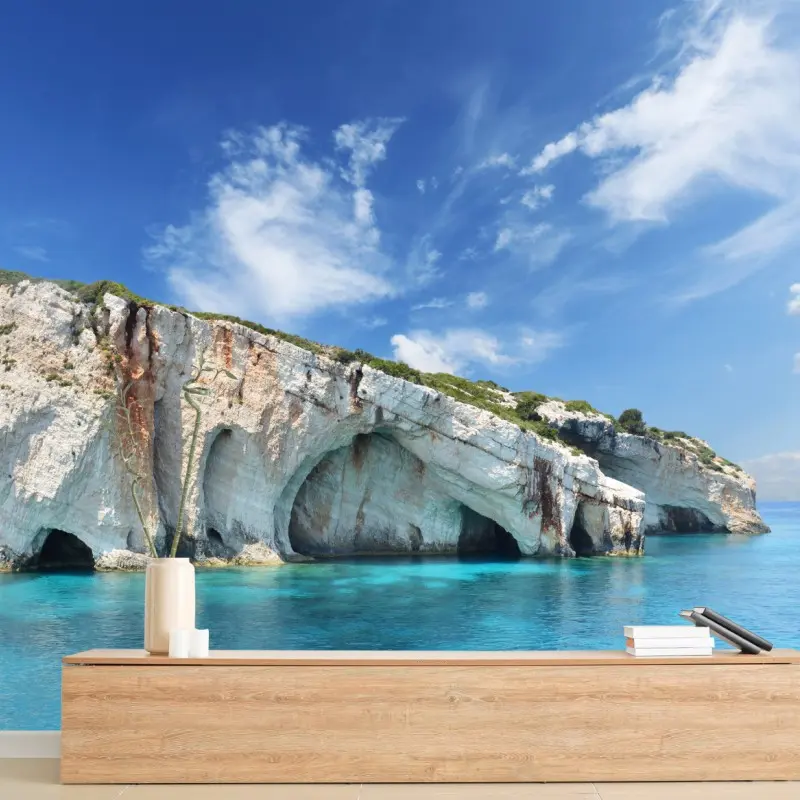 Fototapete blaue höhlen auf Zakynthos