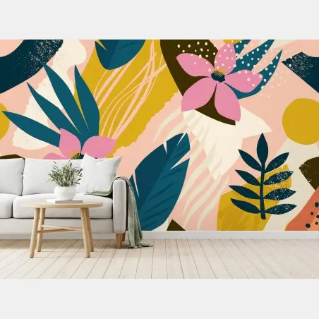 Fototapete tropisches abstraktes blumenmotiv – Pixers®
