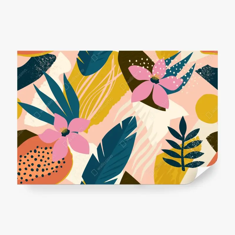 Fototapete tropisches abstraktes blumenmotiv