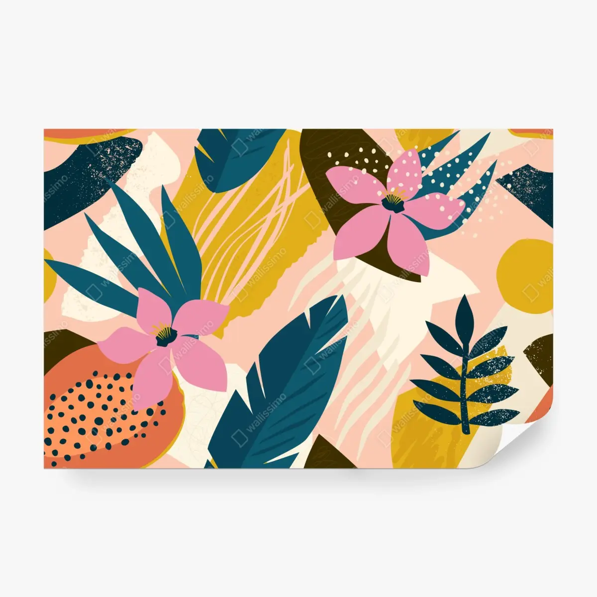 Fototapete tropisches abstraktes blumenmotiv – Pixers®