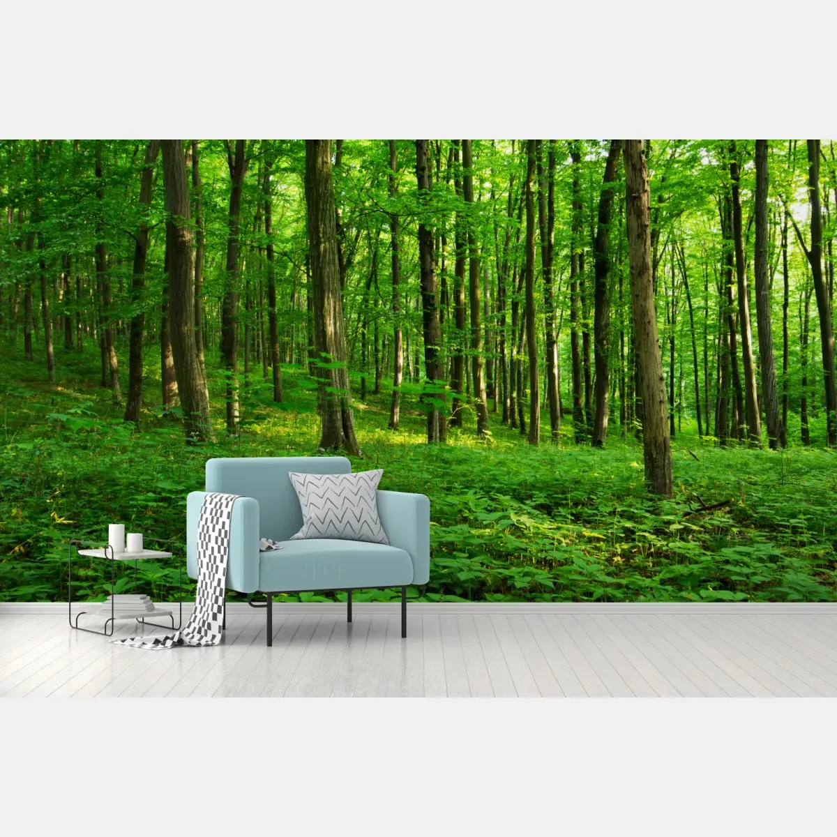 Fototapete sonniger grüner wald im frühling – Pixers®