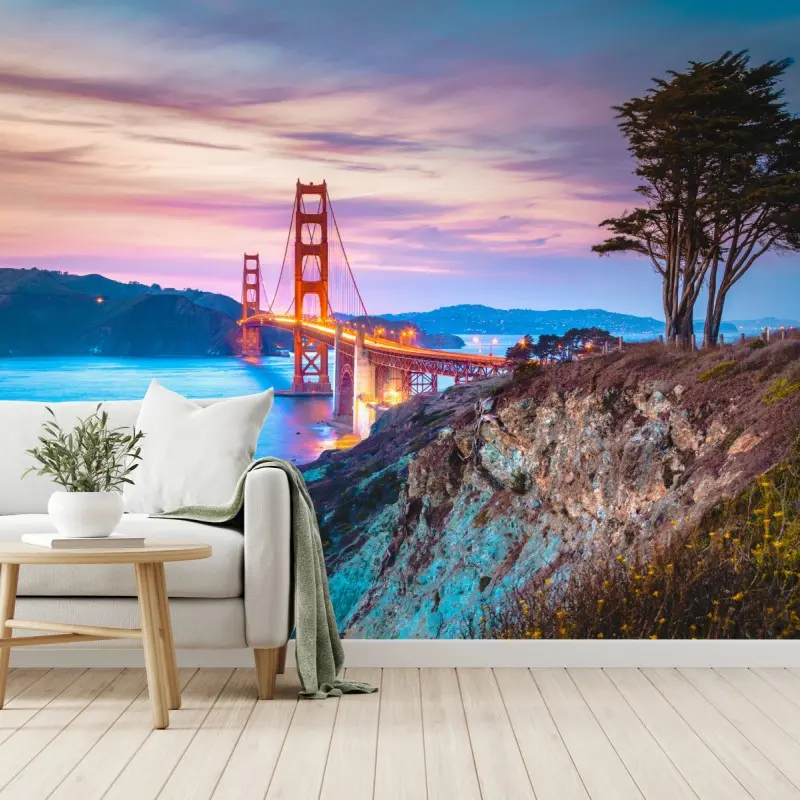 Fototapete Golden Gate Bridge bei dämmerung
