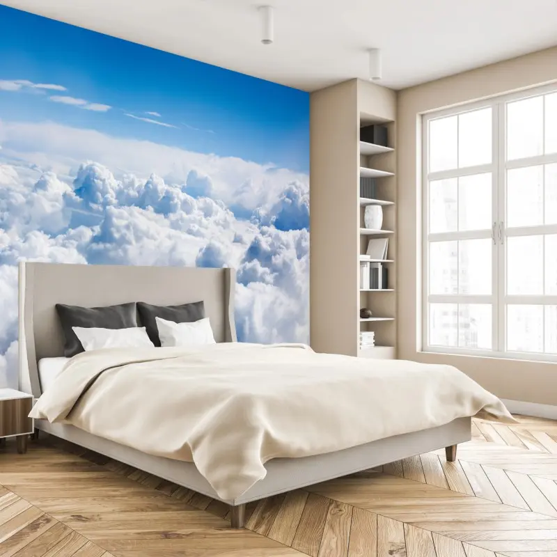 Fototapete ruhige wolkenlandschaft am blauen himmel
