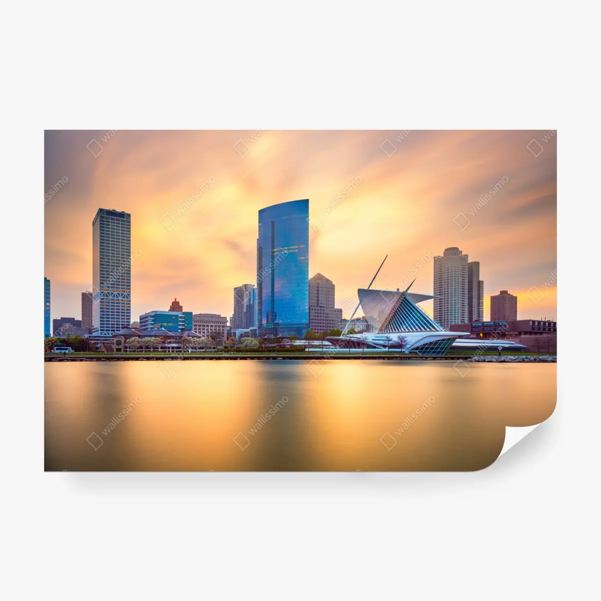 Fototapete Milwaukee skyline bei dämmerung – Pixers®