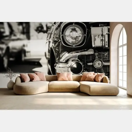 Fototapete vintage chrom klassisches auto nahaufnahme – Pixers®
