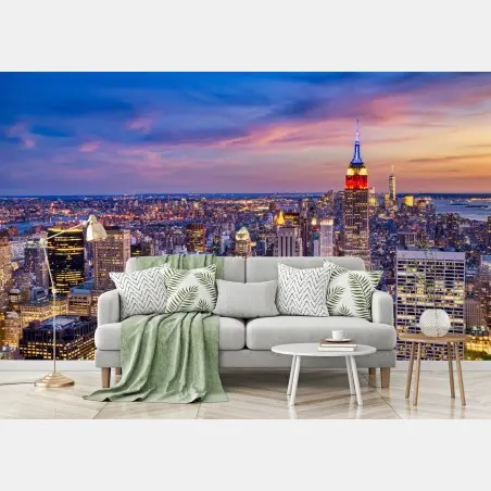 Fototapete New York skyline bei dämmerung – Pixers®