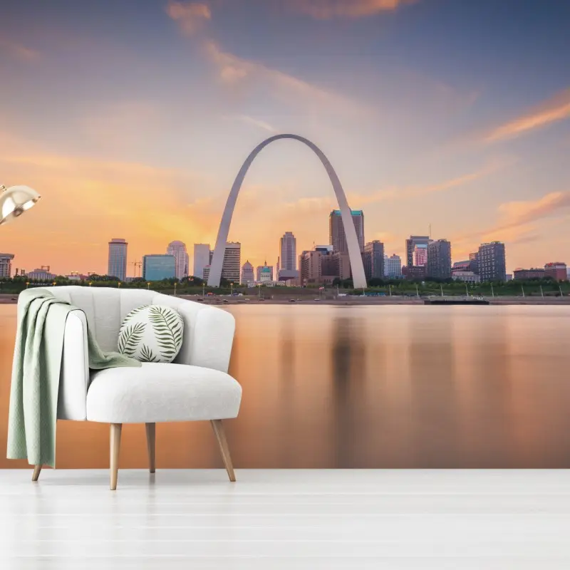 Fototapete St. Louis skyline bei dämmerung
