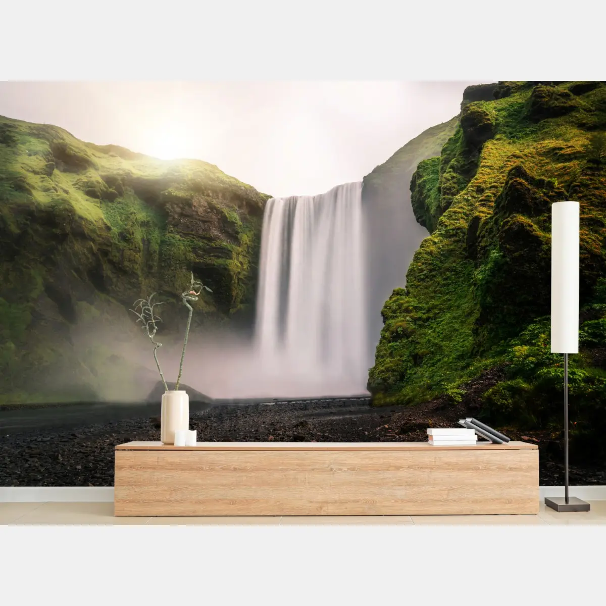 Fototapete majestätischer wasserfall Skogafoss – Pixers®