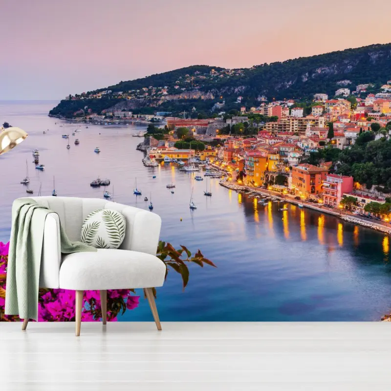 Fototapete sonnenuntergang über Villefranche-sur-Mer