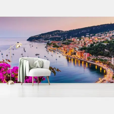 Fototapete sonnenuntergang über Villefranche-sur-Mer – Pixers®