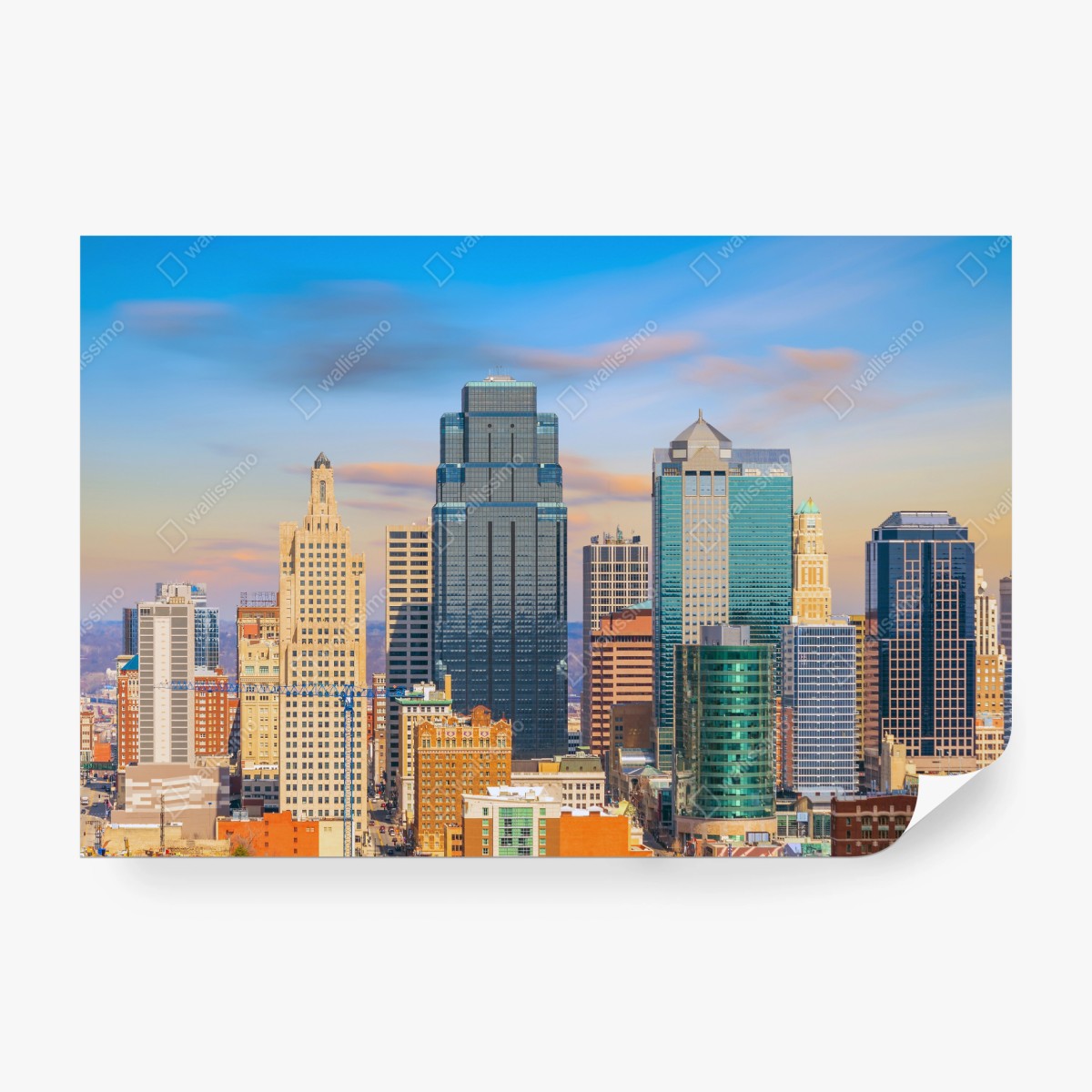 Fototapete Kansas City skyline bei sonnenuntergang – Pixers®