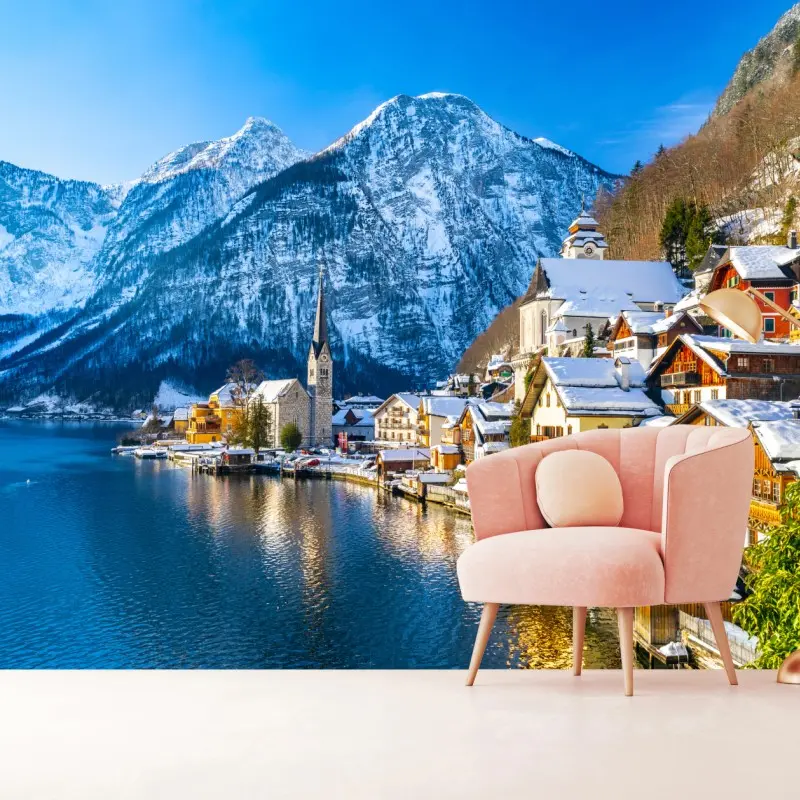 Fototapete winterruhe in Hallstatt — alpendorf am see