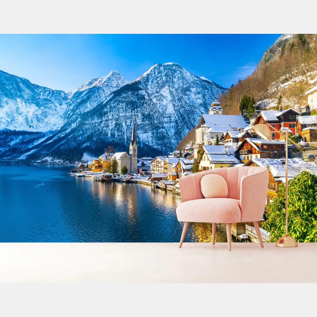 Fototapete winterruhe in Hallstatt — alpendorf am see – Pixers®