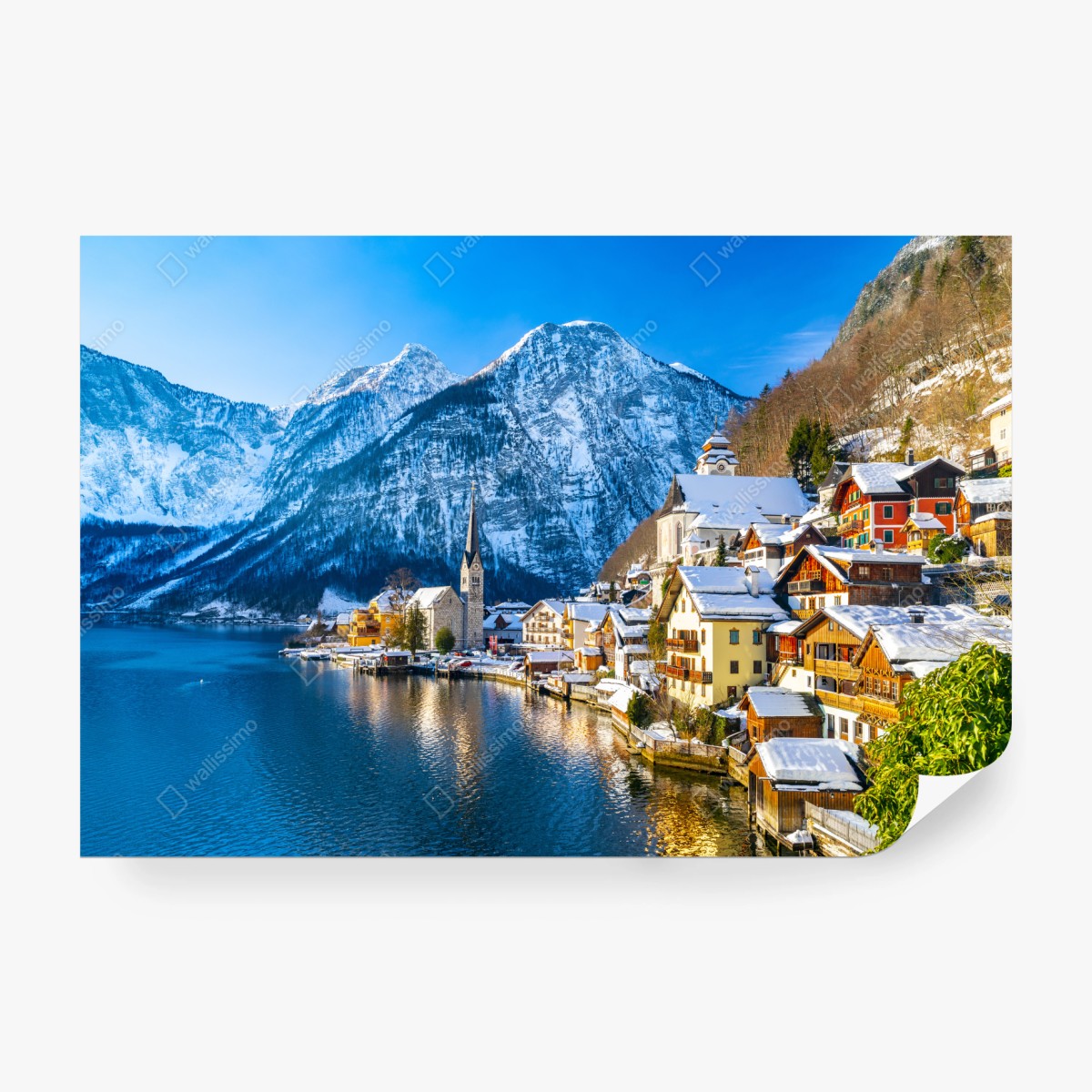 Fototapete winterruhe in Hallstatt — alpendorf am see – Pixers®