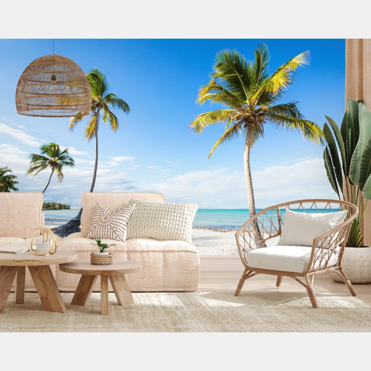 Fototapete tropischer palmenstrand – Pixers®