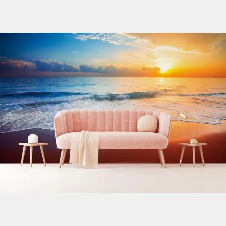 Fototapete ruhiger sonnenuntergang über dem meer – Pixers®