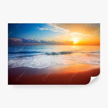 Fototapete ruhiger sonnenuntergang über dem meer – Pixers®