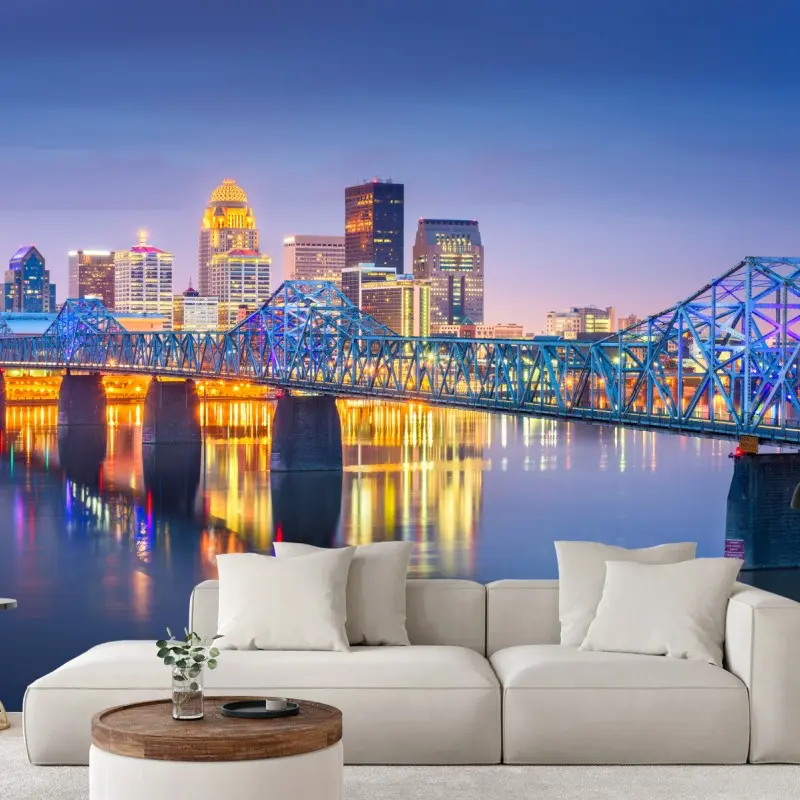 Fototapete Louisville skyline bei dämmerung