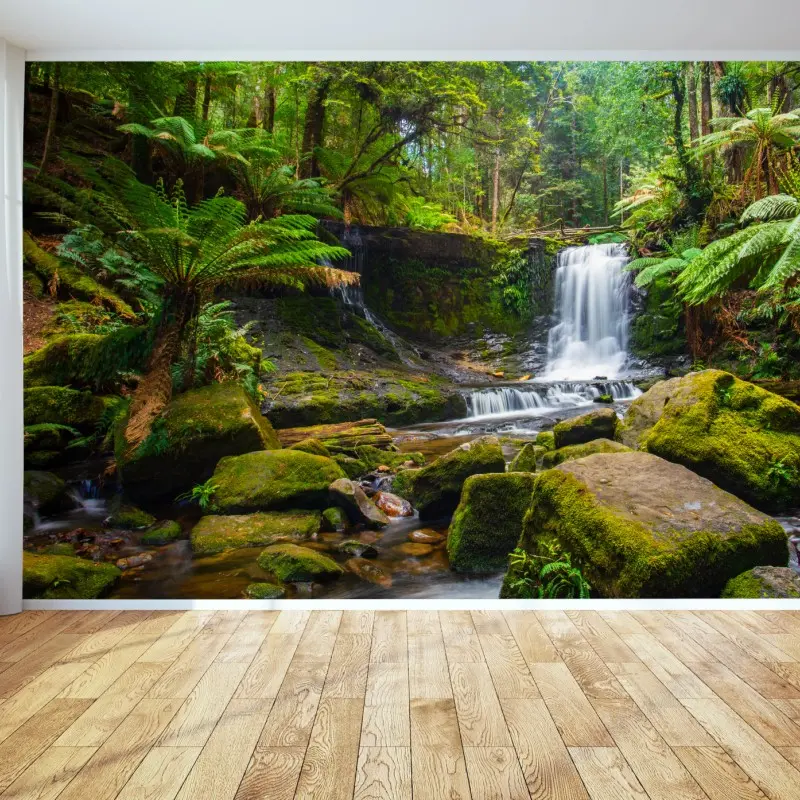 Fototapete üppiger waldwasserfall