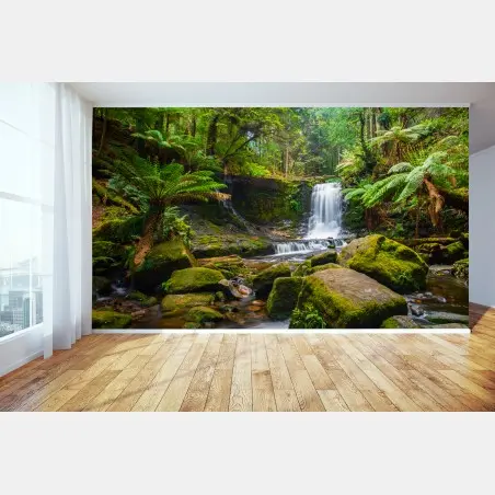 Fototapete üppiger waldwasserfall – Pixers®