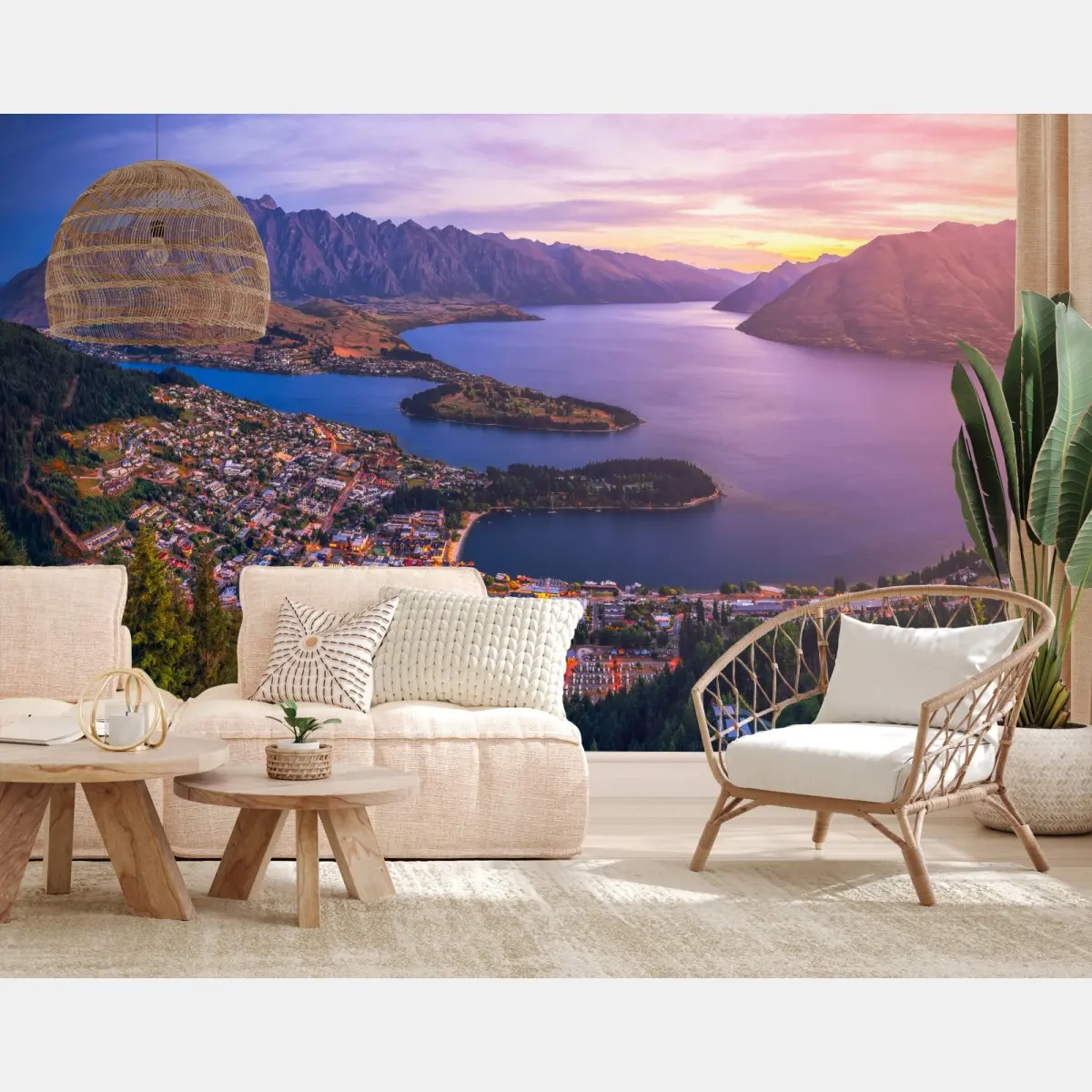 Fototapete Queenstown panorama bei dämmerung – Pixers®