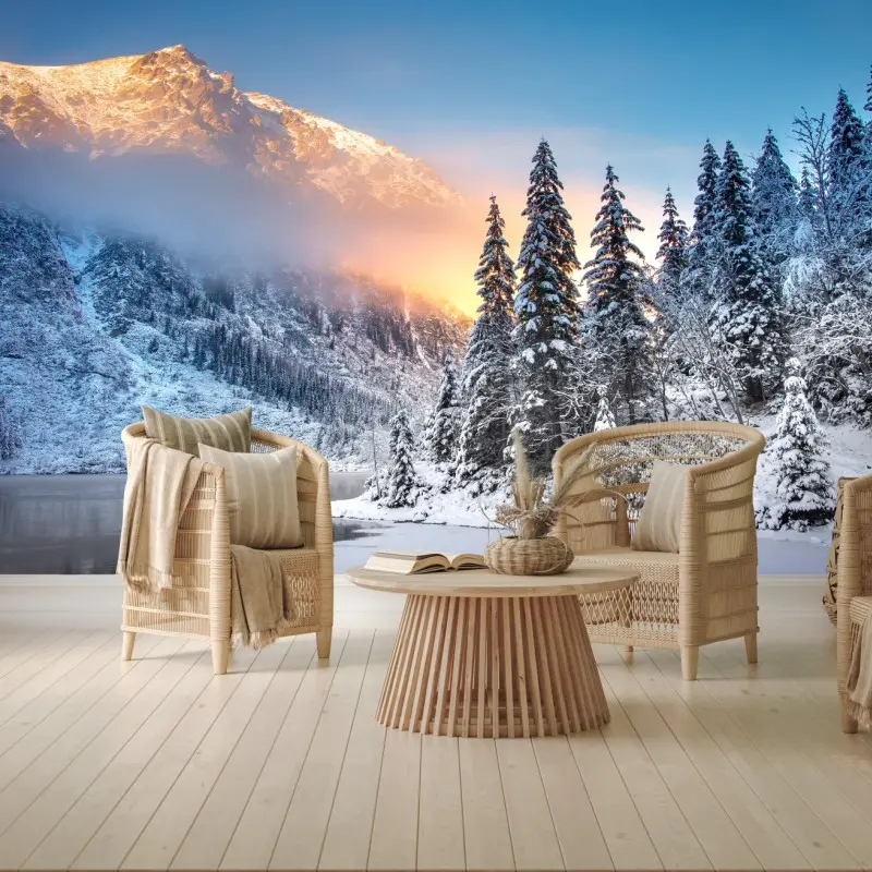 Fototapete winterlicher sonnenaufgang am Morskie Oko