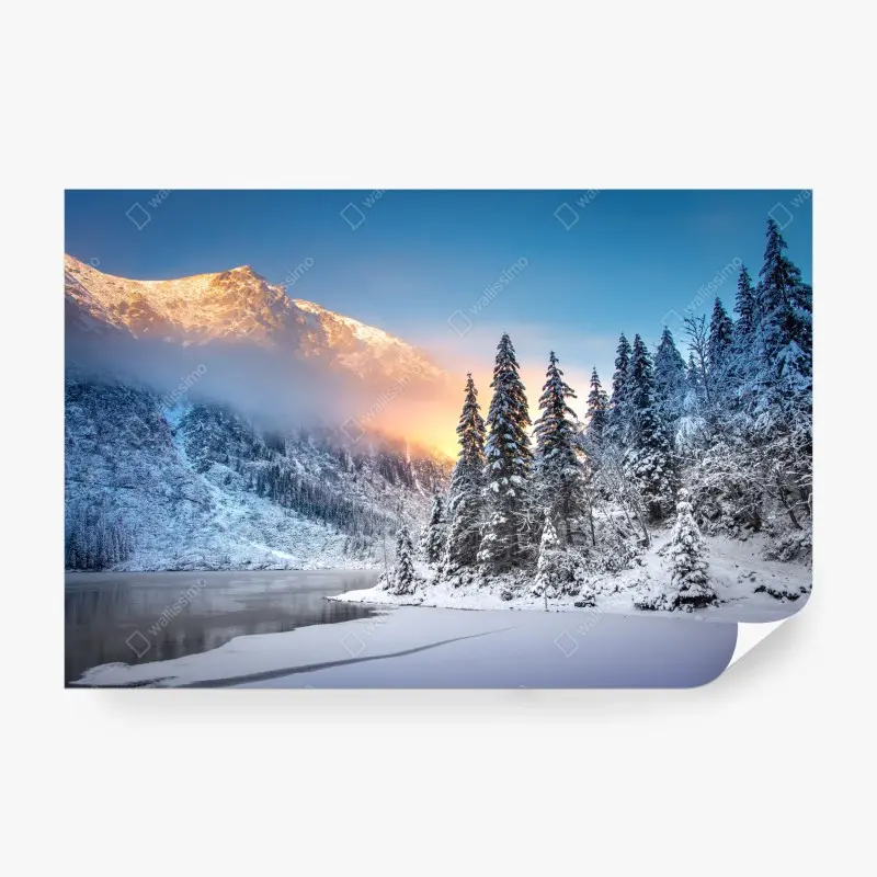Fototapete winterlicher sonnenaufgang am Morskie Oko