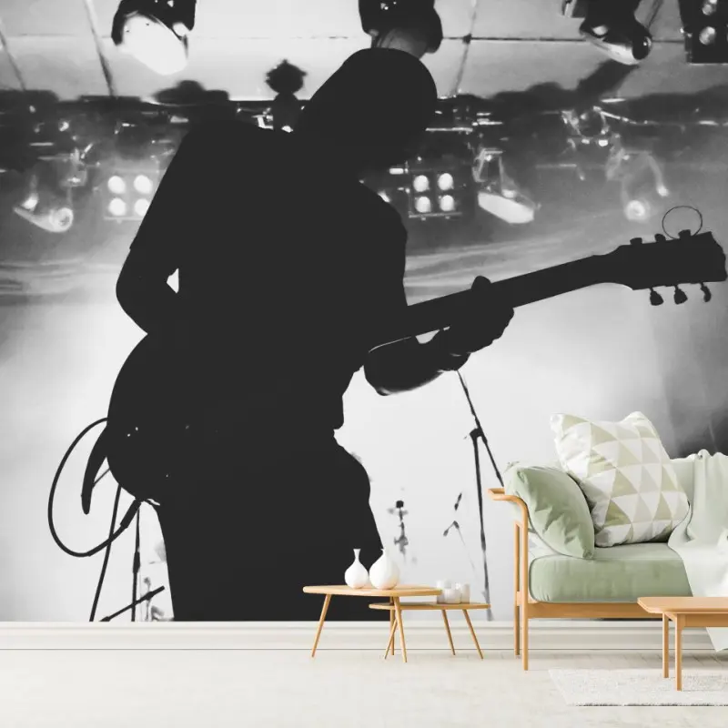 Fototapete gitaristensilhouette bei einem live-konzert