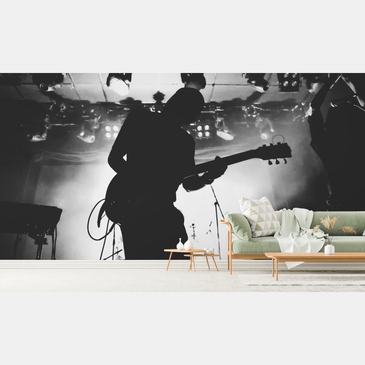 Fototapete gitaristensilhouette bei einem live-konzert – Pixers®