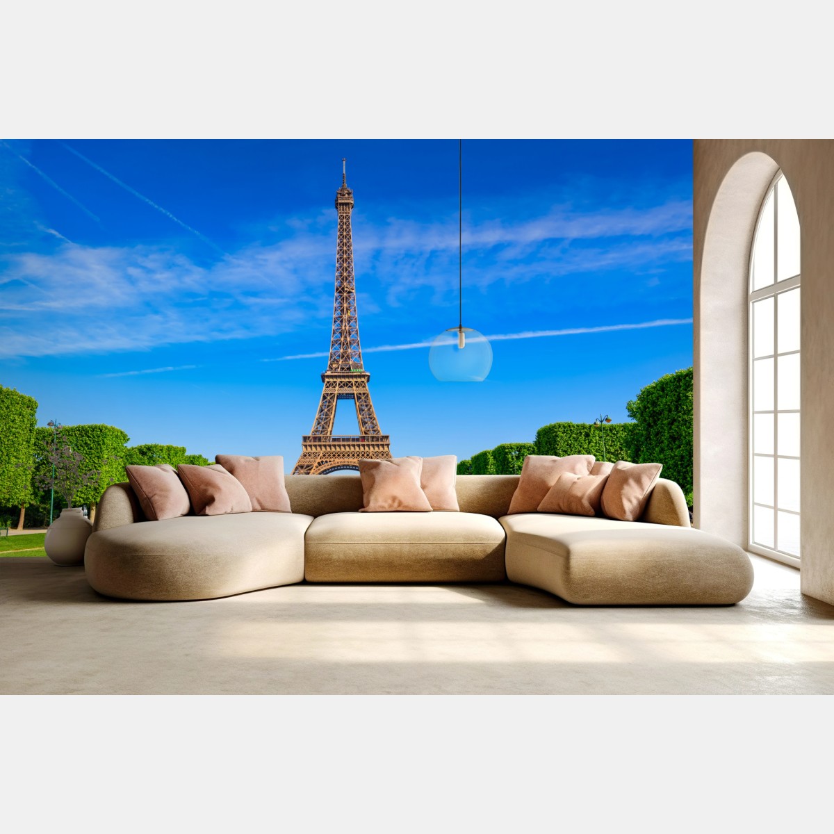 Fototapete Eiffelturm am Champ de Mars, lebendige pariser skyline – Pixers®