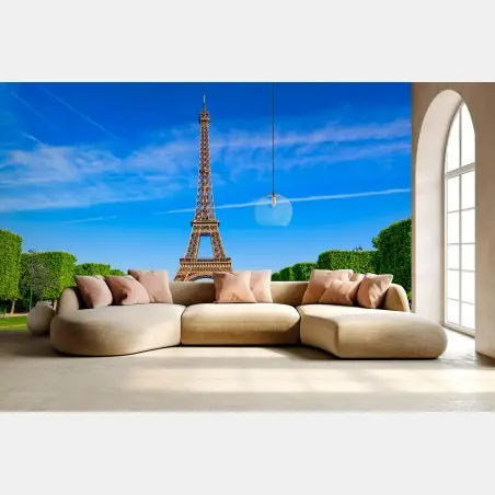 Fototapete Eiffelturm am Champ de Mars, lebendige pariser skyline – Pixers®
