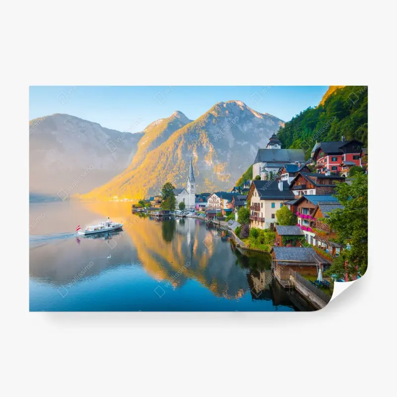 Fototapete morgendlicher lichtglanz über Hallstatt am see