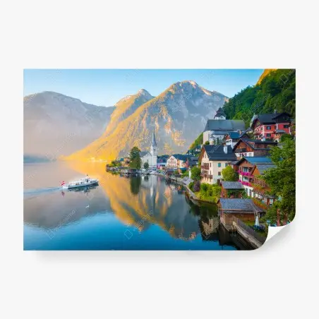 Fototapete morgendlicher lichtglanz über Hallstatt am see – Pixers®