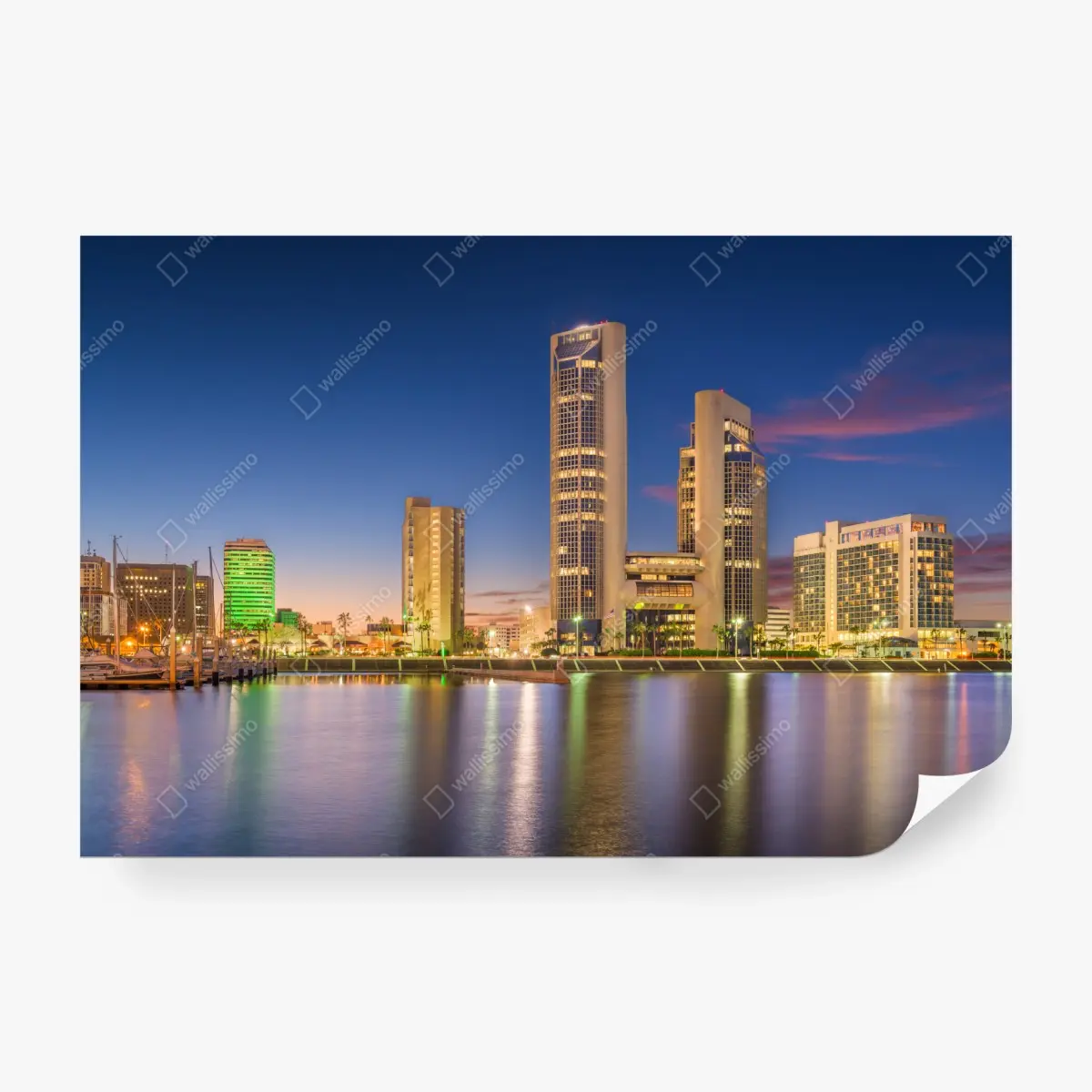 Fototapete Corpus Christi skyline bei dämmerung – Pixers®