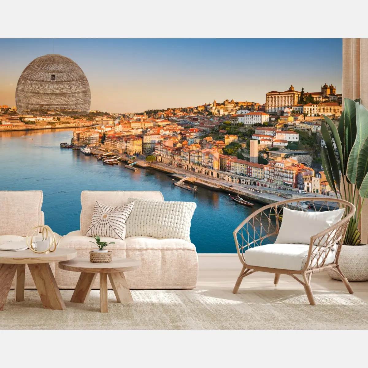 Fototapete sonnige Porto ufer-skyline im goldenen licht – Pixers®