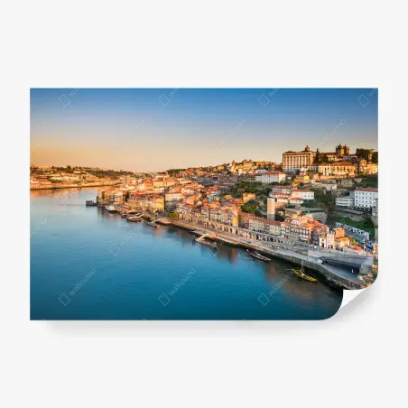 Fototapete sonnige Porto ufer-skyline im goldenen licht – Pixers®