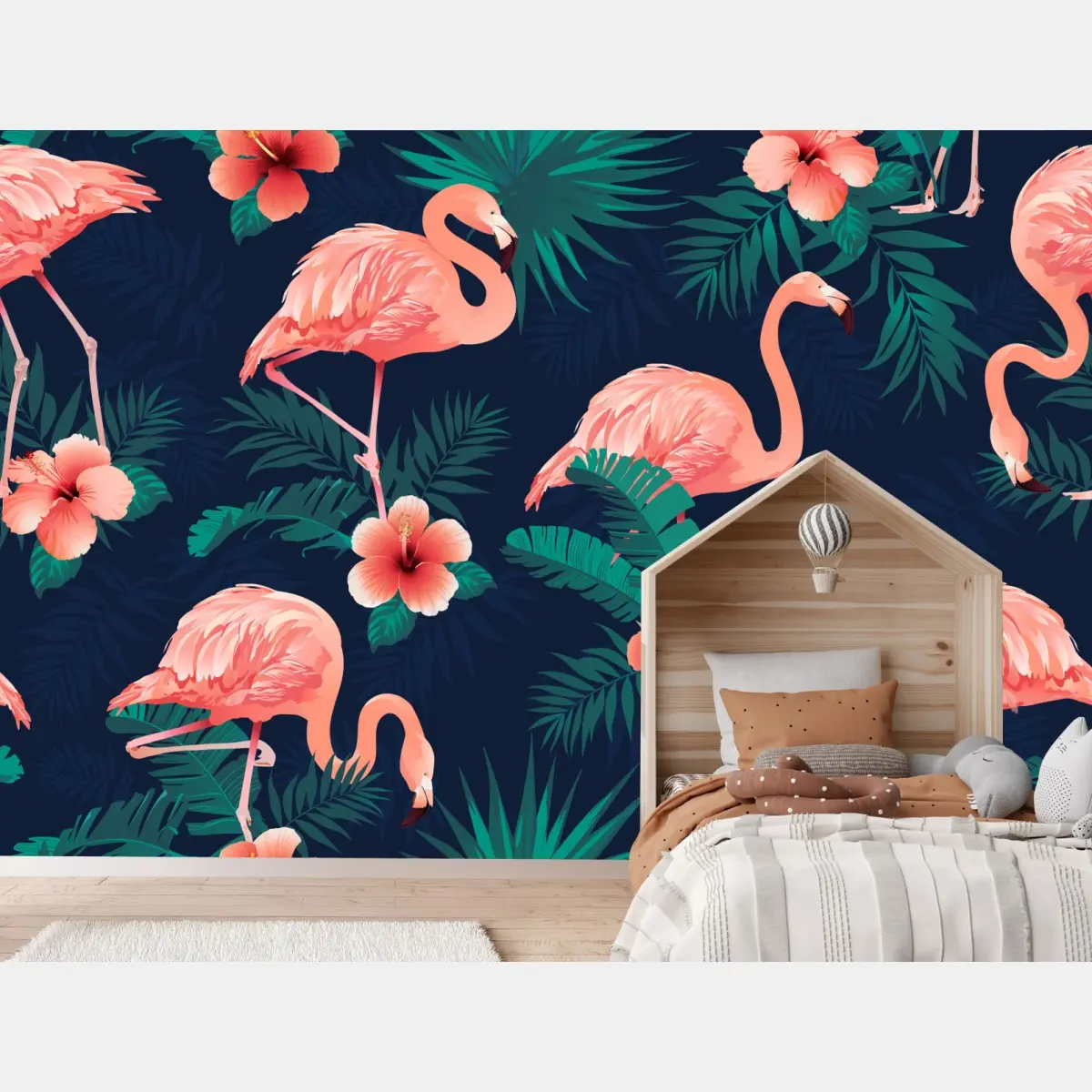 Fototapete tropisches rosa flamingo-muster – Pixers®