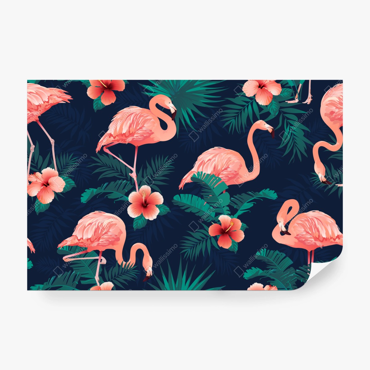 Fototapete tropisches rosa flamingo-muster – Pixers®