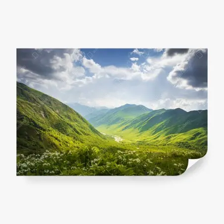 Fototapete üppiges grünes tal – Pixers®