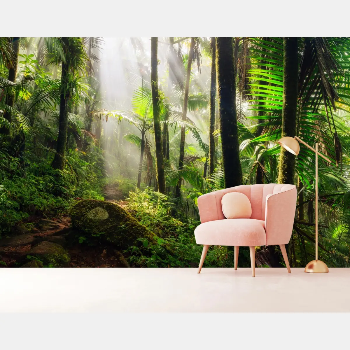 Fototapete tropischer regenwald mit sonnenstrahlen – Pixers®