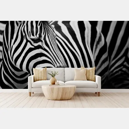 Fototapete zebra in monochromen streifen – Pixers®