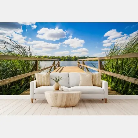 Fototapete sonniger steg am see – Pixers®
