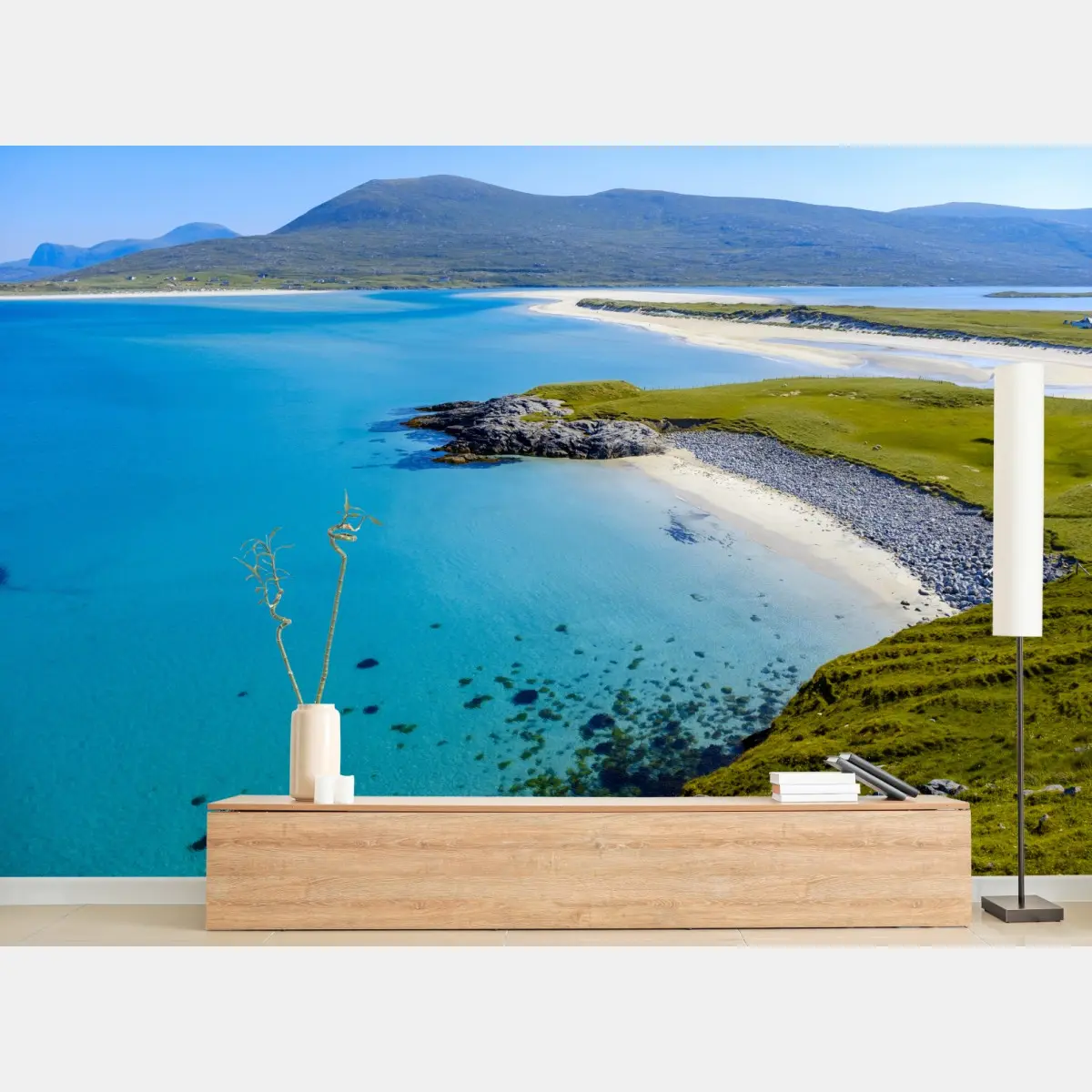 Fototapete ruhige türkisfarbene strandlandschaft – Pixers®