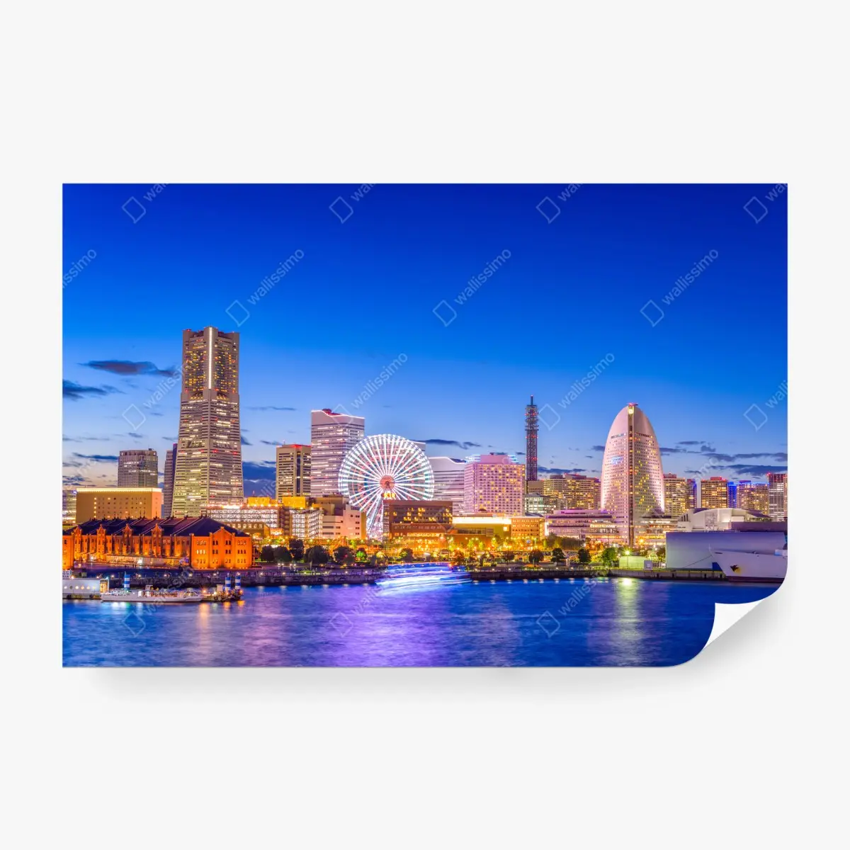 Fototapete Yokohama skyline bei dämmerung – Pixers®